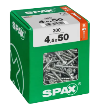 SPAX Universalschraube WIROX, 4,5 x 50, T20, 300 Stück, 4191010450506